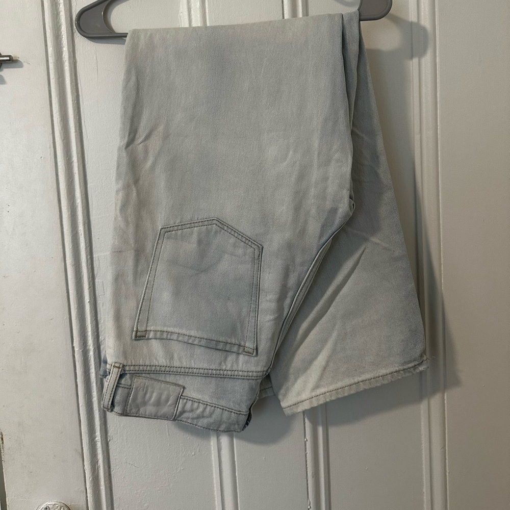 Straight leg white washed jeans